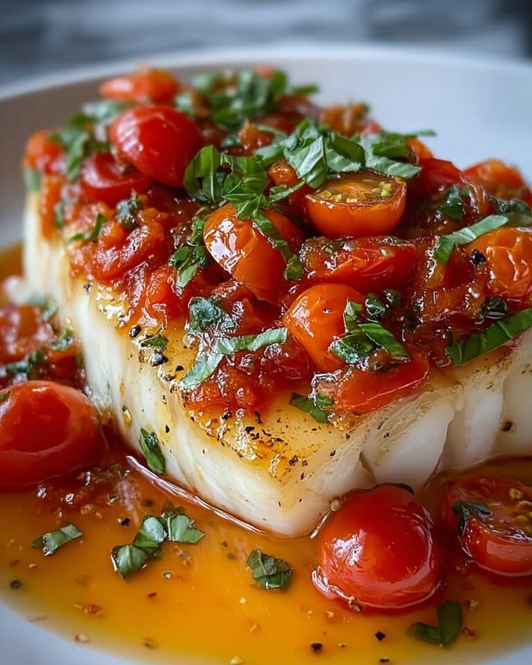 Pan-Seared Mediterranean Cod in Tomato Basil Sauce Recipe