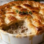 Creamy Sausage Pie with Flaky Puff Pastry Recipe