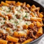 Cheesy Ground Beef Pasta Skillet Recipe