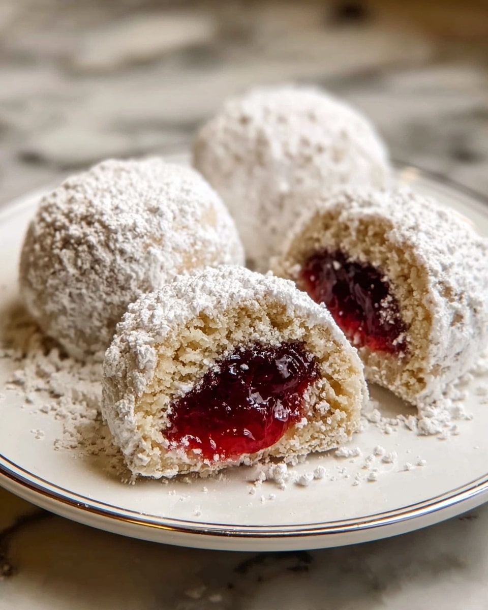 Raspberry-Filled Almond Snow Cookies Recipe