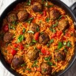 Meatball Orzo Skillet Recipe