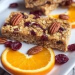 Cranberry, Orange & Pecan Oatmeal Bars Recipe