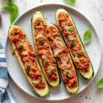 Turkey and Veggie Stuffed Zucchini Boats Recipe