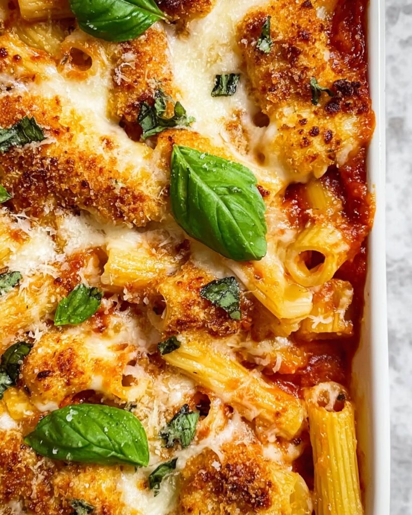 Chicken Parmesan Casserole with Penne Pasta Recipe
