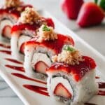 Creative & Cute Strawberry Shortcake Sushi Roll Recipe 7 Creative & Cute Strawberry Shortcake Sushi Roll Recipe