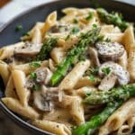 Creamy Mushroom and Asparagus Chicken Penne Recipe