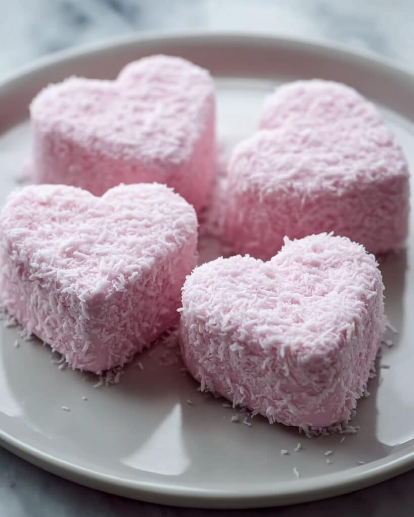 Pink Creamy Coconut Hearts Recipe
