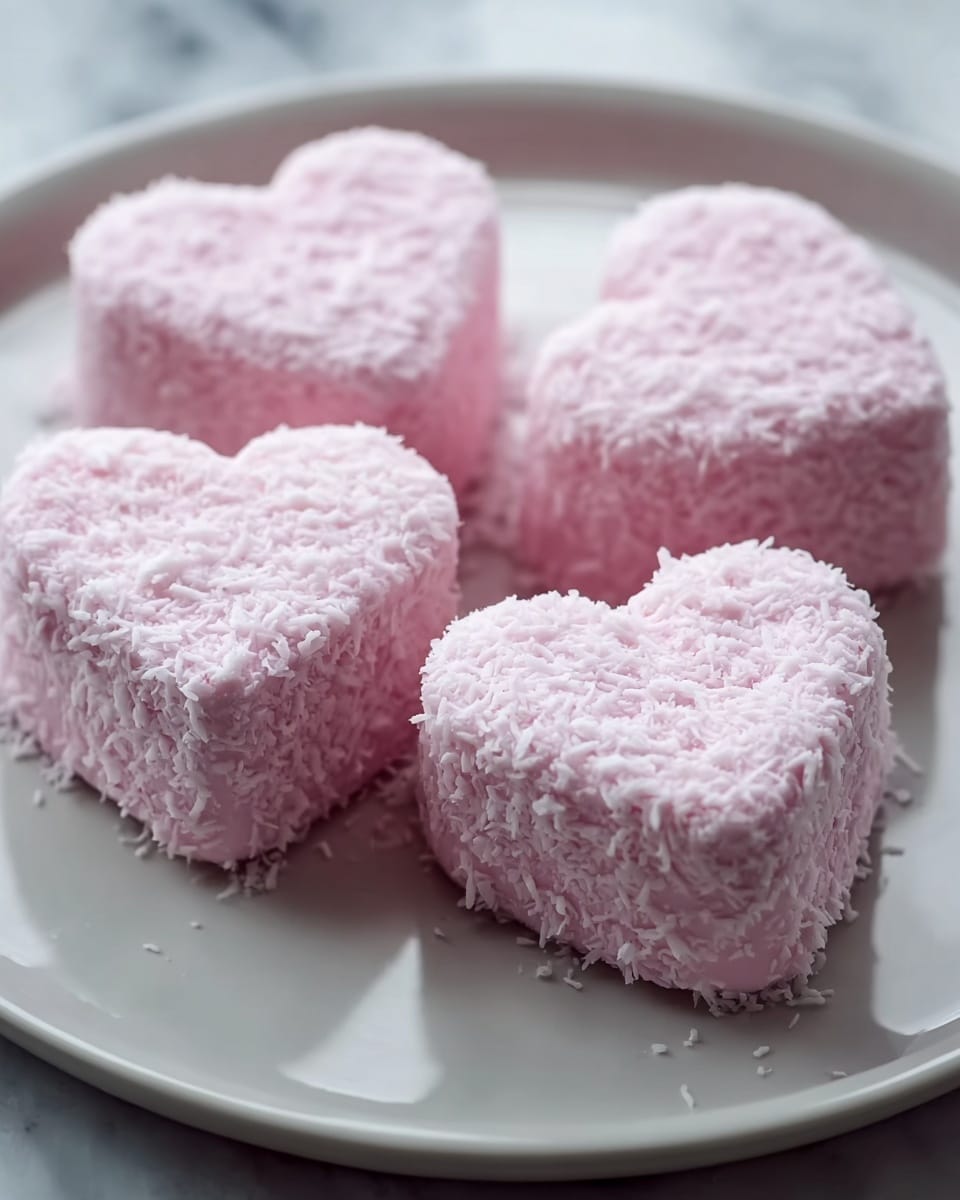 Pink Creamy Coconut Hearts Recipe