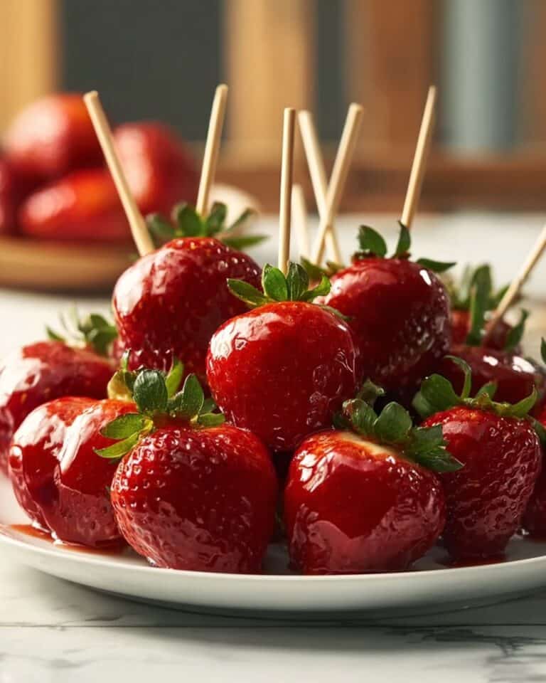 Candy Fruit Skewers: Crunchy, Sweet Strawberry Delight Recipe