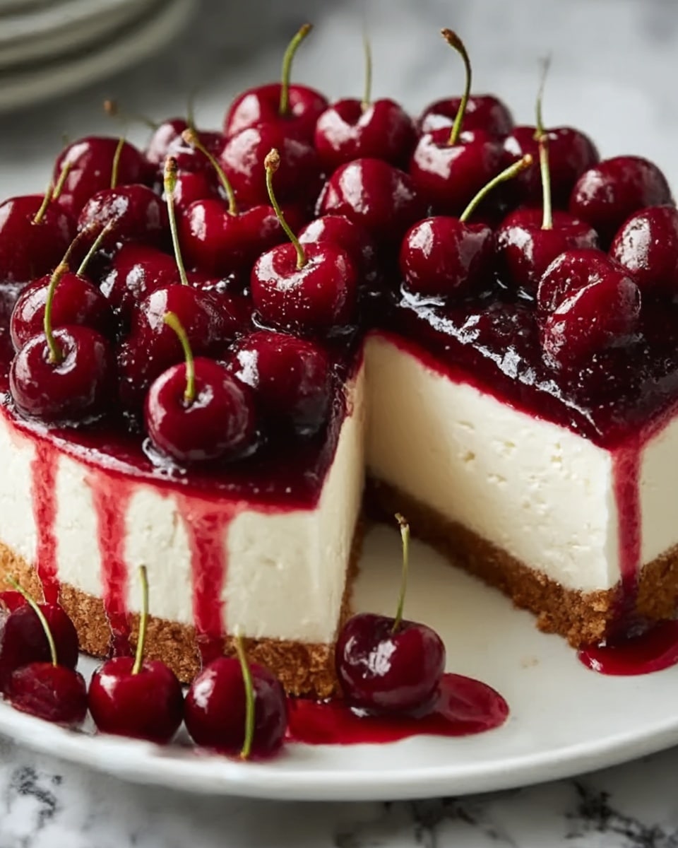 Spiked Cherry Cheesecake Recipe - Recipe Image