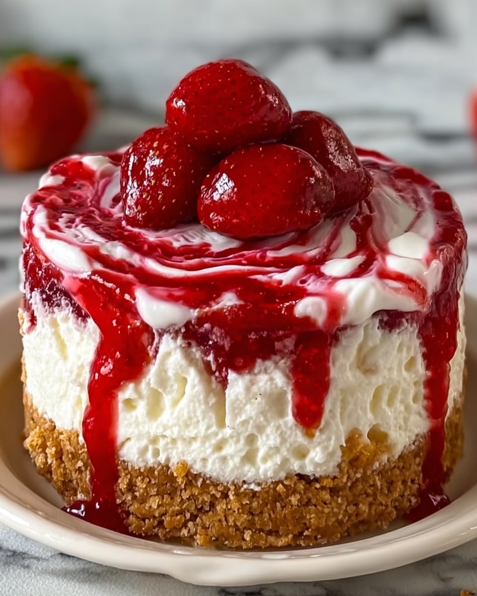 Strawberry Swirl Cheesecake Recipe - Recipe Image