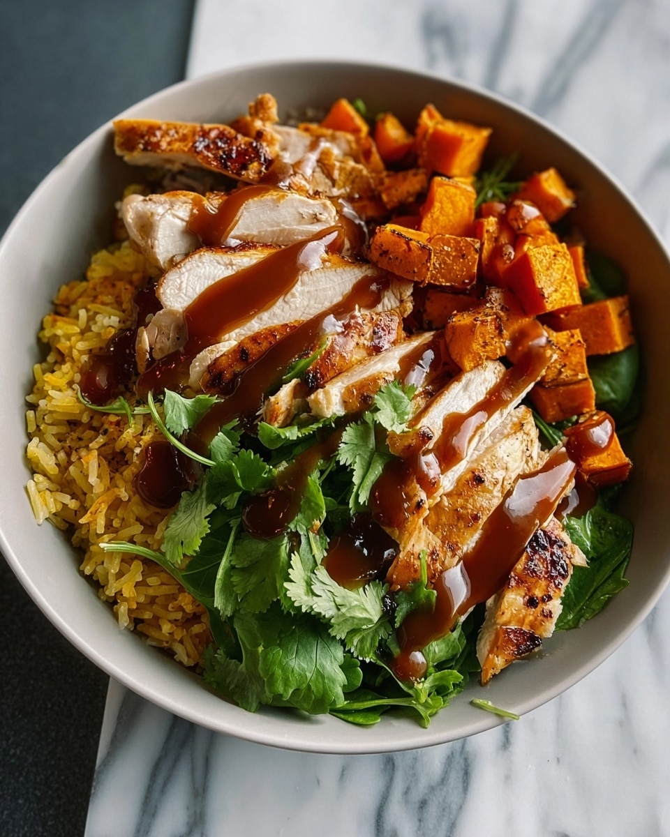 BBQ Chicken & Roasted Sweet Potato Bowls Recipe - Recipe Image