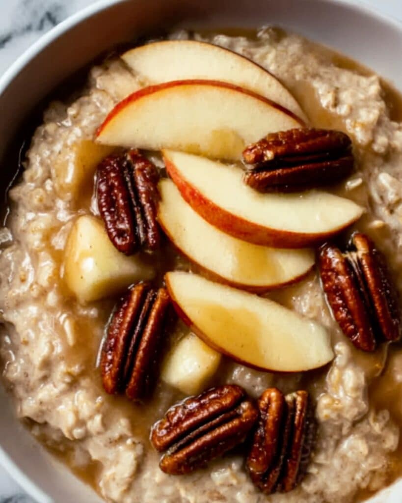Cinnamon Apple Oatmeal with Caramelized Apples and Walnuts Recipe