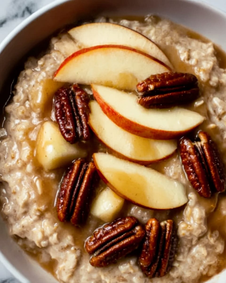 Cinnamon Apple Oatmeal with Caramelized Apples and Walnuts Recipe - Recipe Image