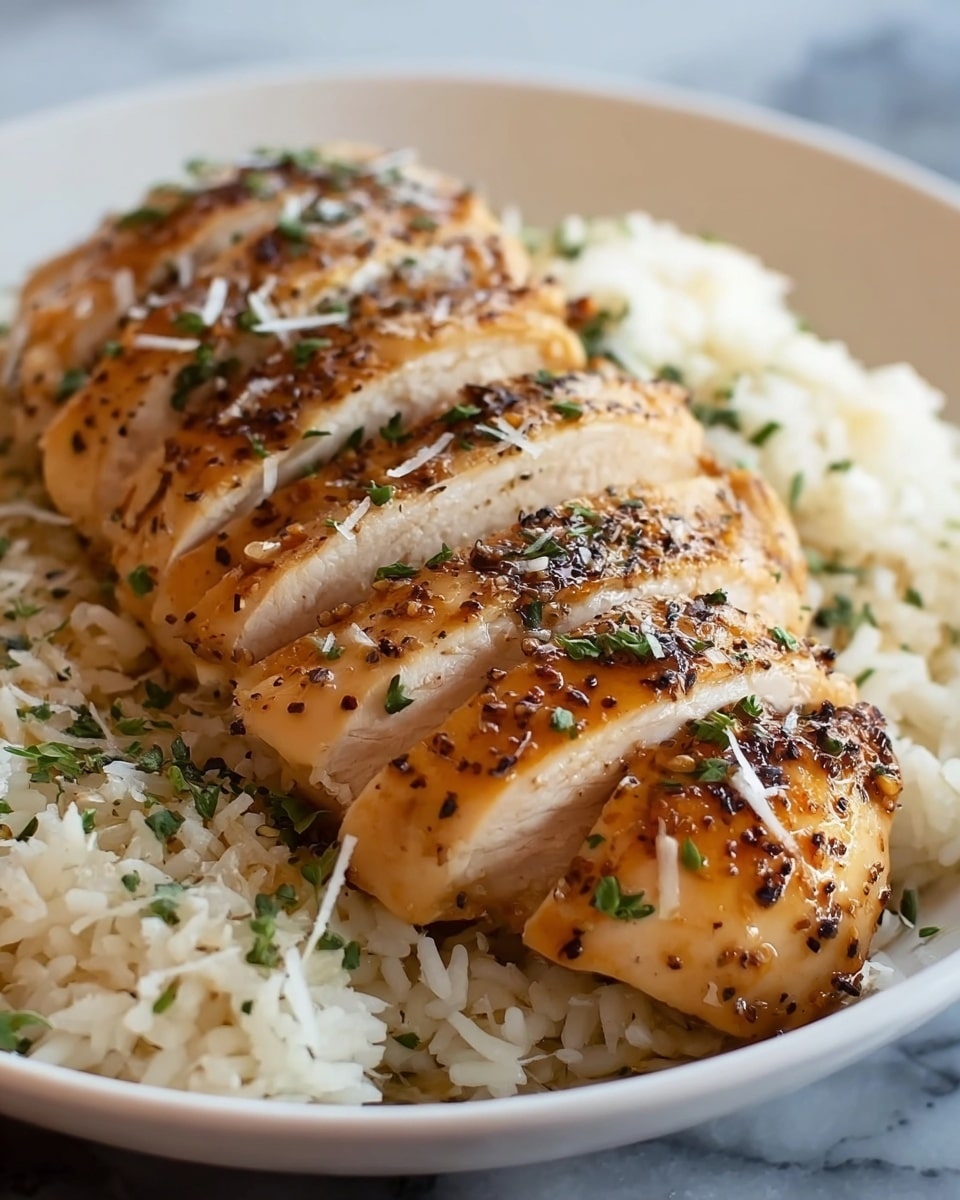 Chicken with Garlic Parmesan Rice Recipe - Recipe Image