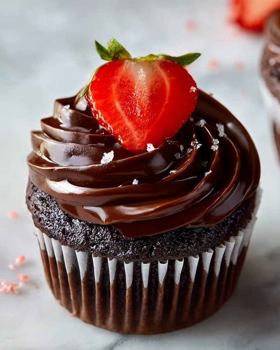 Chocolate-Covered Strawberry Cupcakes Recipe - Recipe Image
