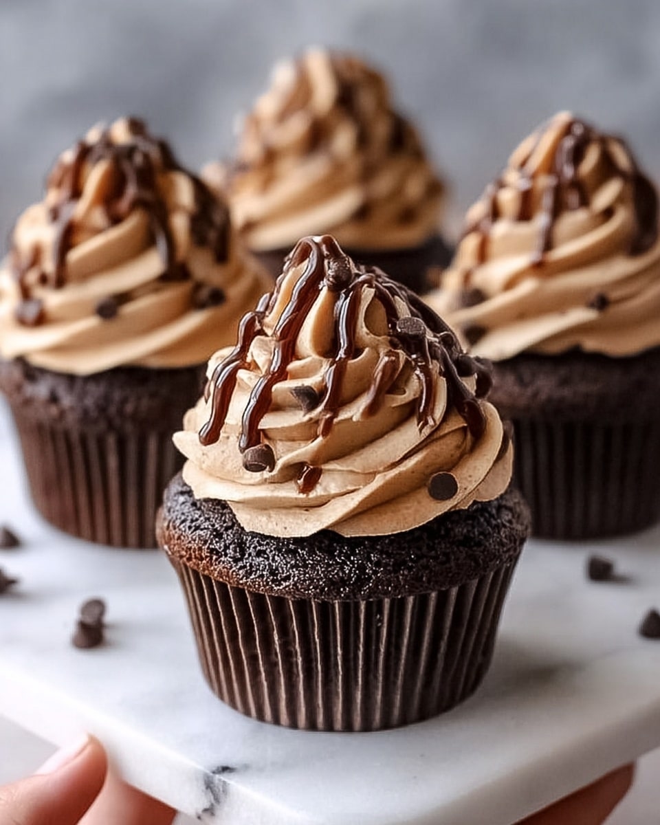 Chocolate Espresso Cupcakes with Salted Caramel Buttercream Recipe - Recipe Image