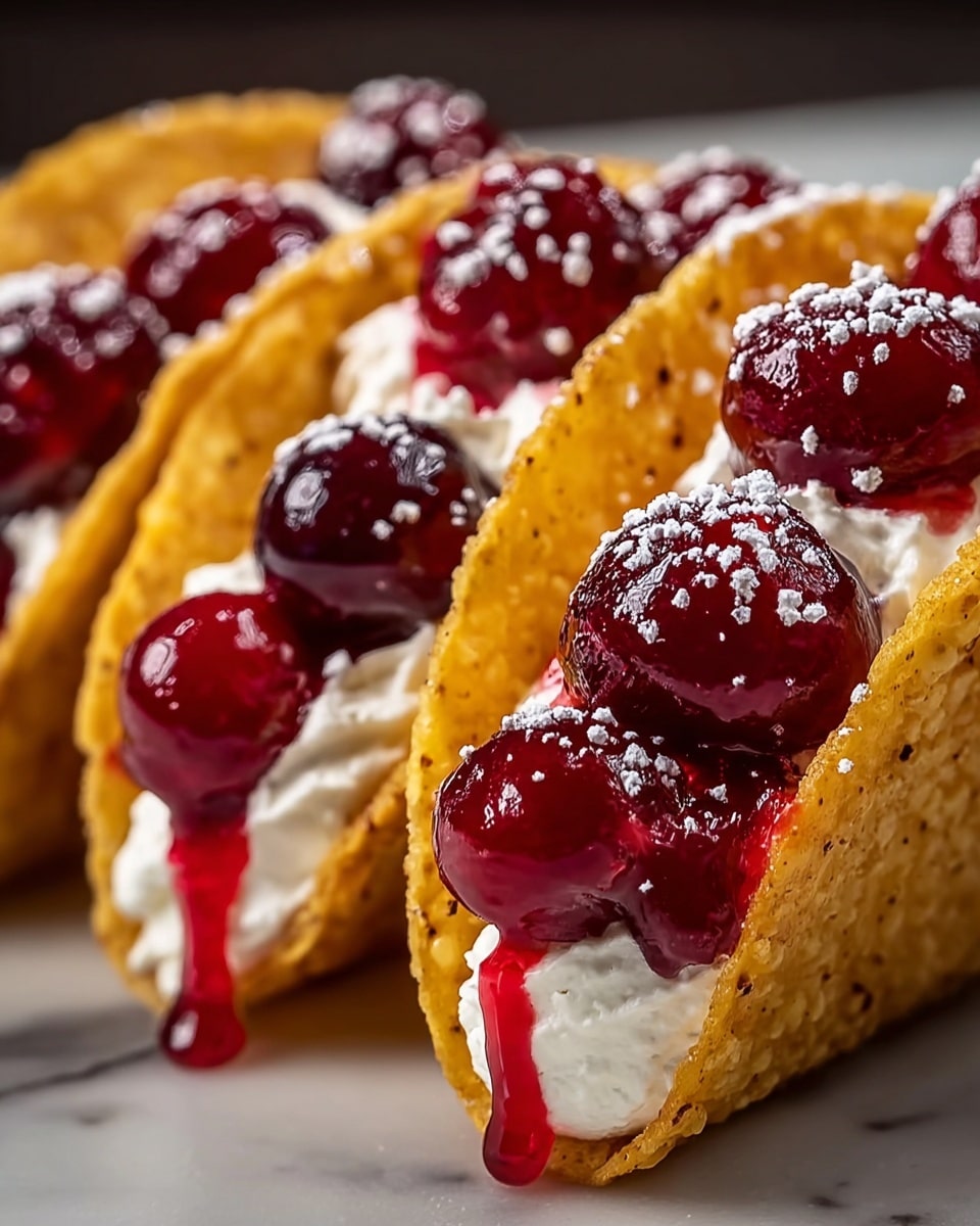 Cherry Cheesecake Tacos Recipe - Recipe Image