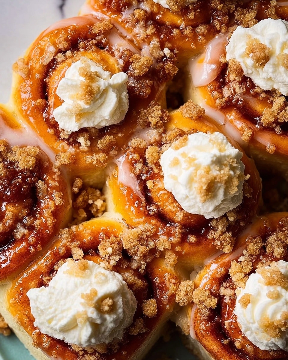Peach Cobbler Cinnamon Rolls Recipe - Recipe Image