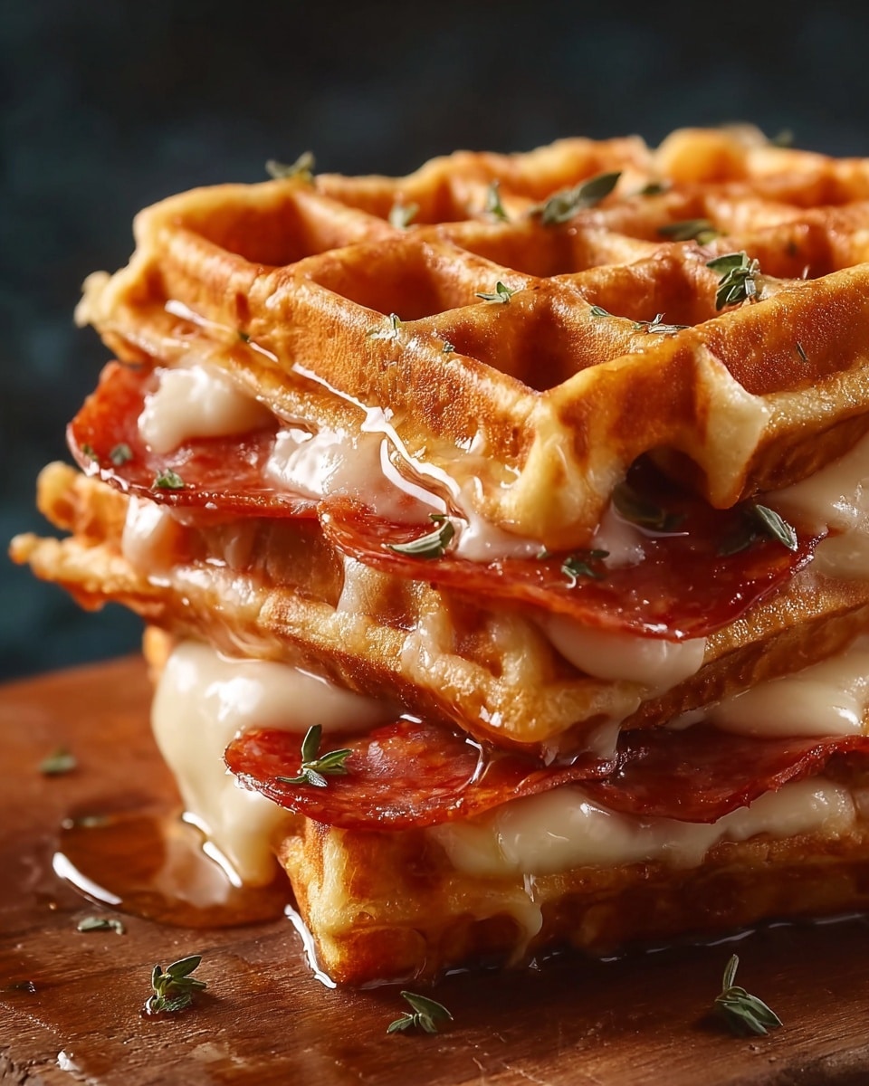Pizza Stuffed Waffle Snacks Recipe - Recipe Image