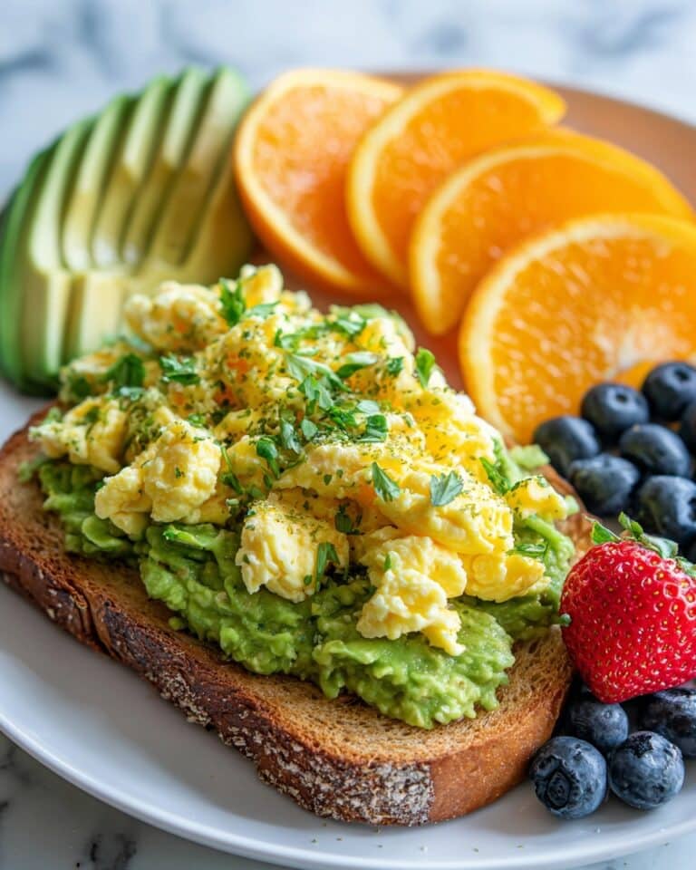 Avocado Toast with Fried Eggs & Fresh Fruit Recipe