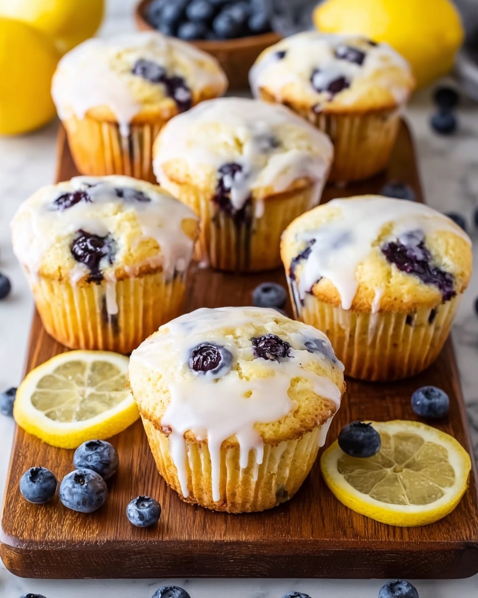 Blueberry Lemon Muffins with Glaze Recipe - Recipe Image