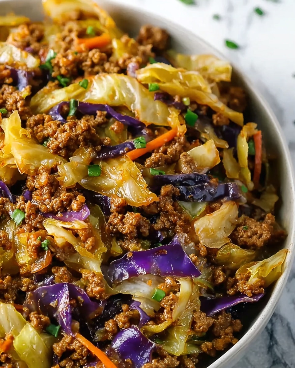 Ground Beef and Chopped Cabbage Skillet Recipe - Recipe Image