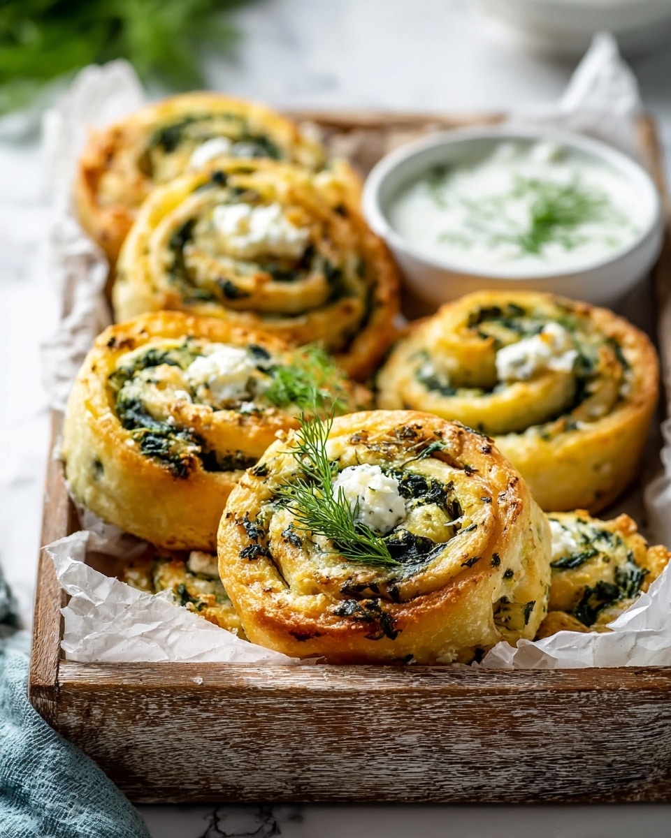 Spinach & Feta Puff Pastry Rolls Recipe - Recipe Image