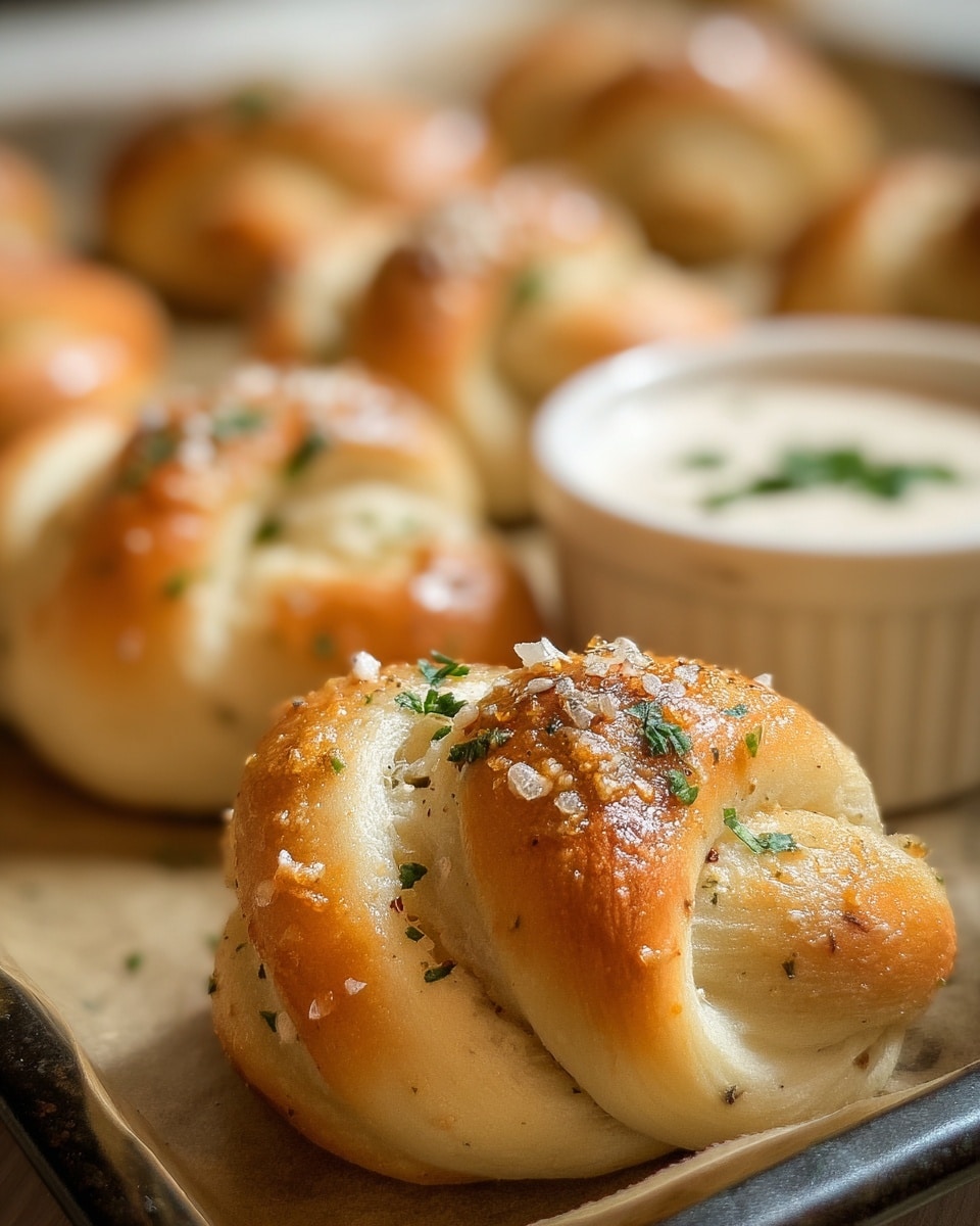 Garlic Knots with Homemade Garlic Butter Sauce Recipe 6 Garlic Knots with Homemade Garlic Butter Sauce Recipe - Recipe Image