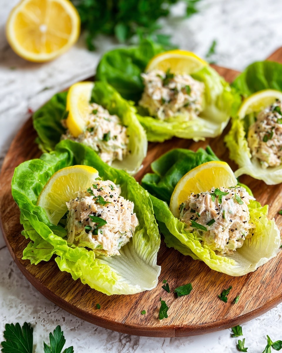 Tuna Salad Lettuce Wraps with Lemon Dill Black Pepper Mayo Recipe
