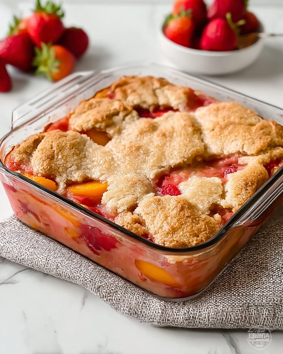 Homemade Strawberry Peach Cobbler Recipe - Recipe Image