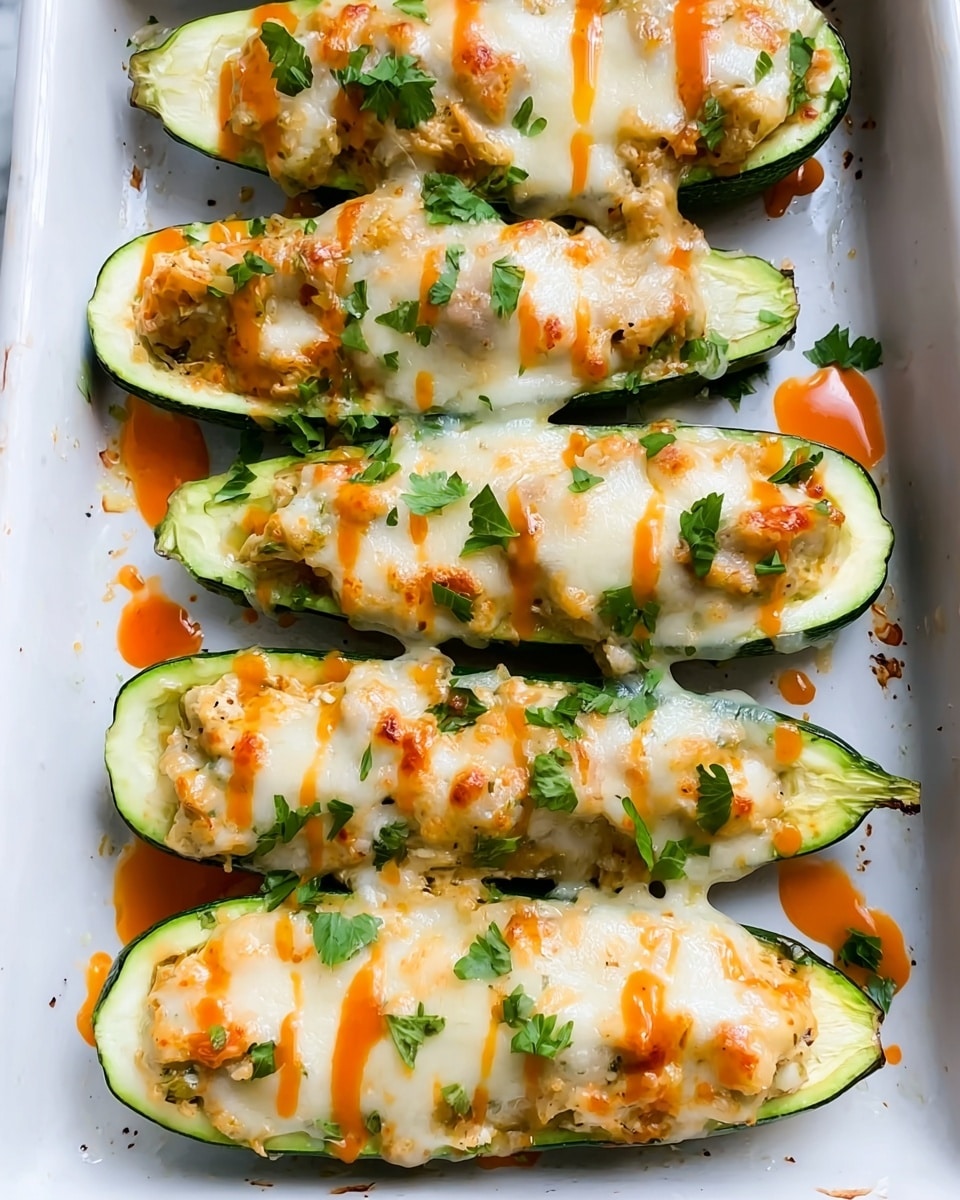 Buffalo Chicken Zucchini Boats Recipe - Recipe Image