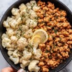 Garlic Butter Ground Turkey with Cauliflower Skillet Recipe