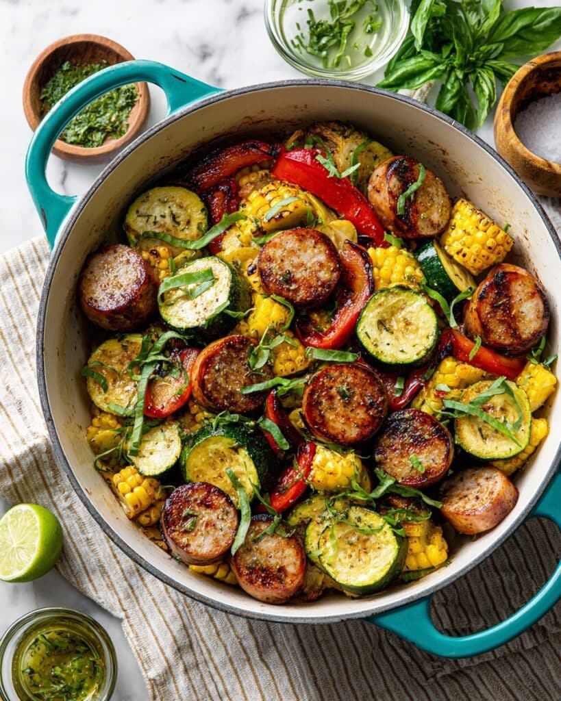 Summer Sausage Skillet with Andouille Sausage Recipe