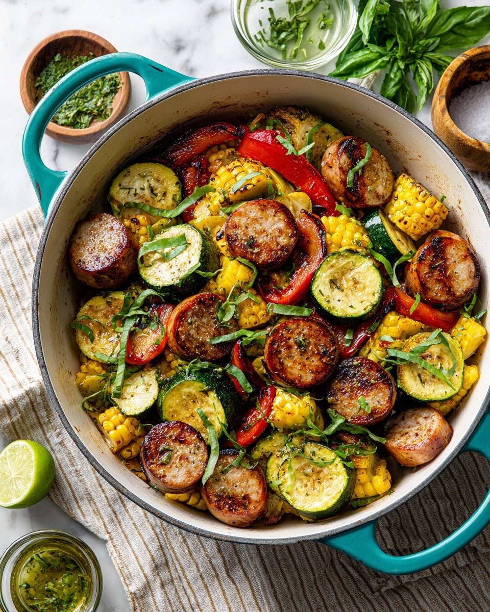 Summer Sausage Skillet with Andouille Sausage Recipe