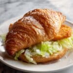 Chicken Caesar Croissant with Crispy Fried Chicken and Lemon Caesar Dressing Recipe