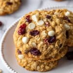 White Chocolate Cranberry Oatmeal Cookies Recipe