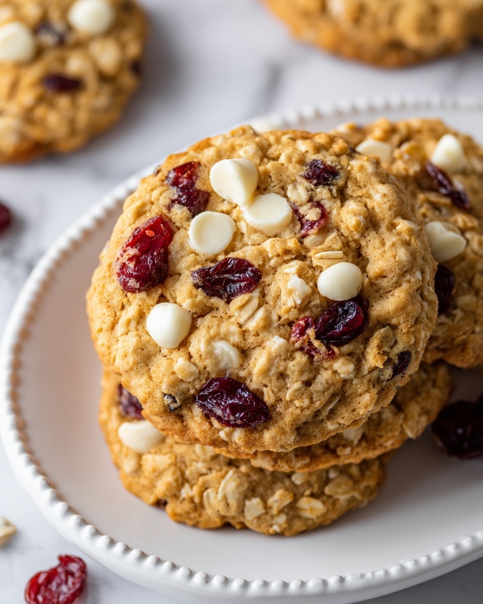 White Chocolate Cranberry Oatmeal Cookies Recipe