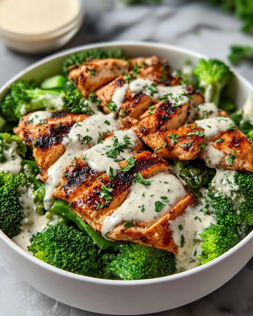 Grilled Chicken & Broccoli Bowls with Creamy Garlic Sauce Recipe 6 Grilled Chicken & Broccoli Bowls with Creamy Garlic Sauce Recipe - Recipe Image
