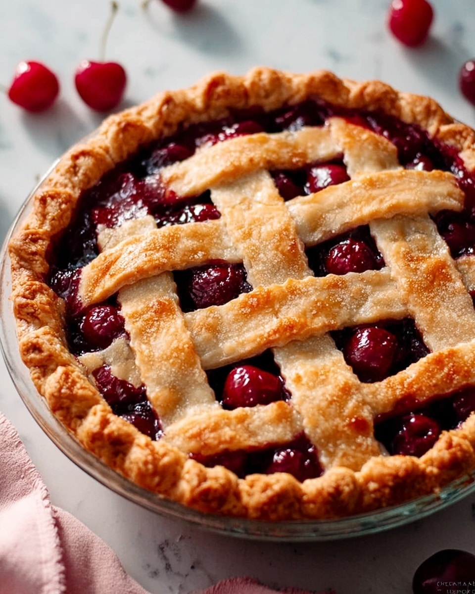 Cherry Pie with a Flaky Crust and Sweet Cherry Filling Recipe - Recipe Image