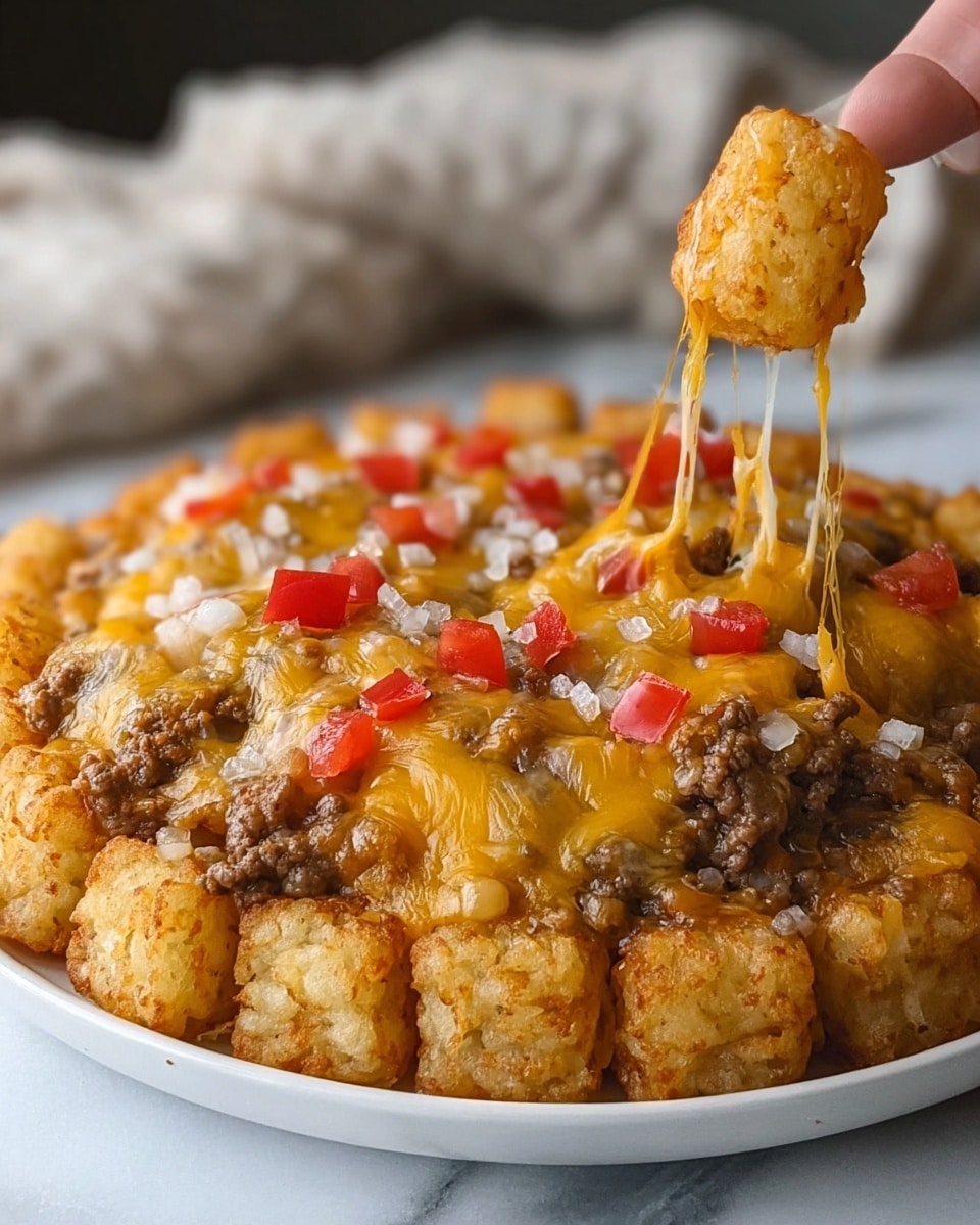 Cheesy Tater Tot Casserole with Ground Beef and Rotel Recipe - Recipe Image