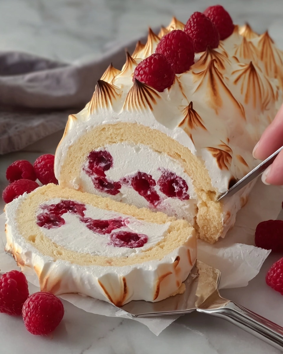 Raspberry Meringue Roulade Recipe - Recipe Image