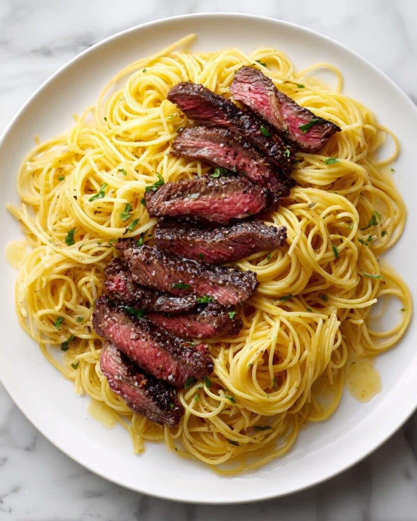 Garlic Butter Steak Lightning Noodles Recipe