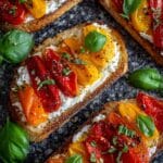 Roasted Red Pepper and Feta Bruschetta Recipe
