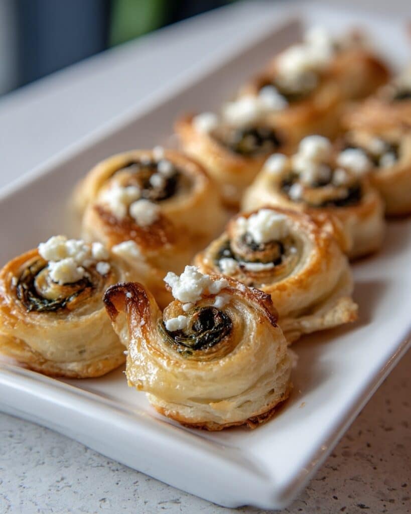 Spinach Feta Puff Pastry Pinwheels Recipe