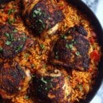 One Pan Tomato Basil Chicken and Rice Recipe