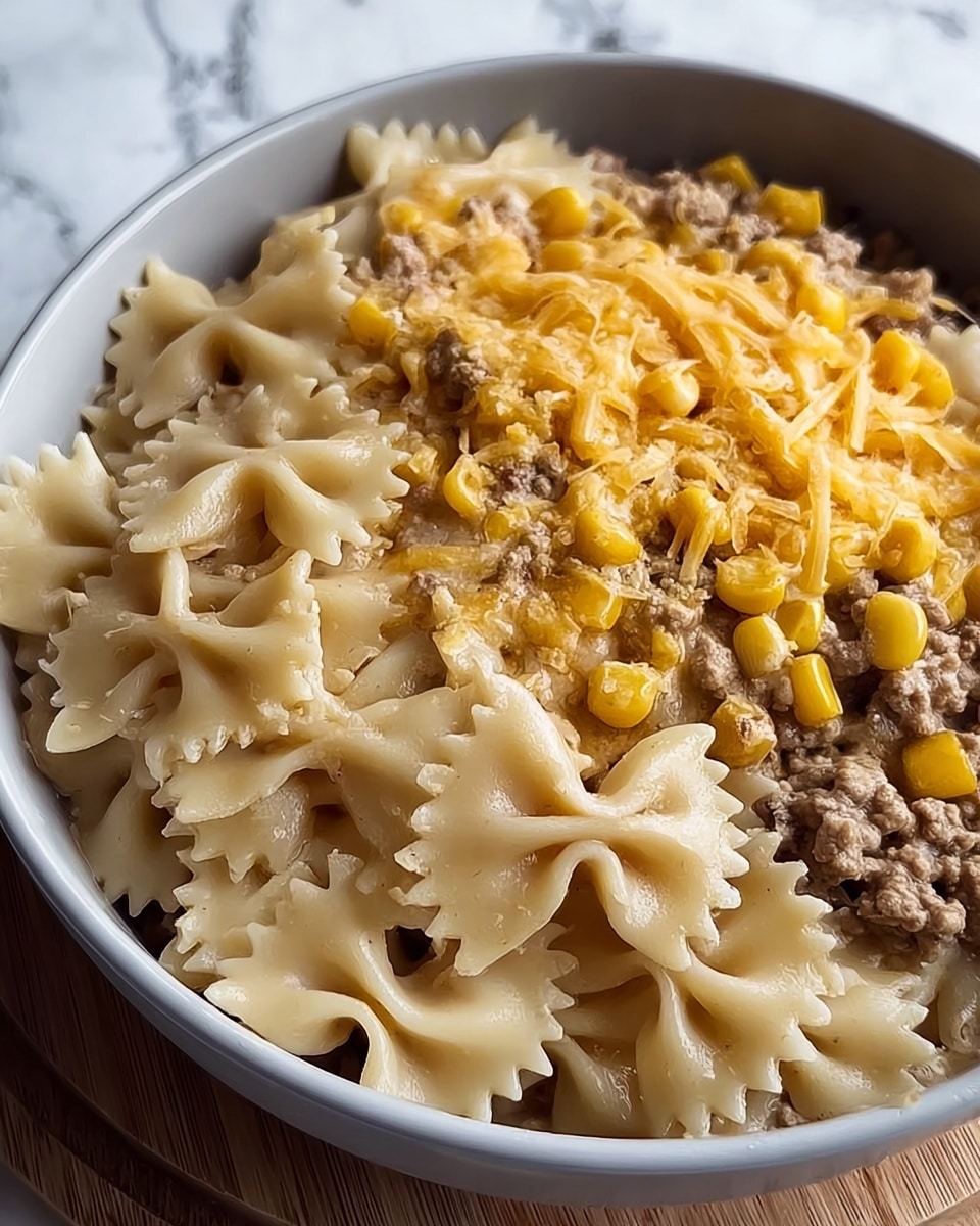 Creamy Ranch Beef and Sweet Corn Bowtie Casserole Recipe 6 Creamy Ranch Beef and Sweet Corn Bowtie Casserole Recipe - Recipe Image