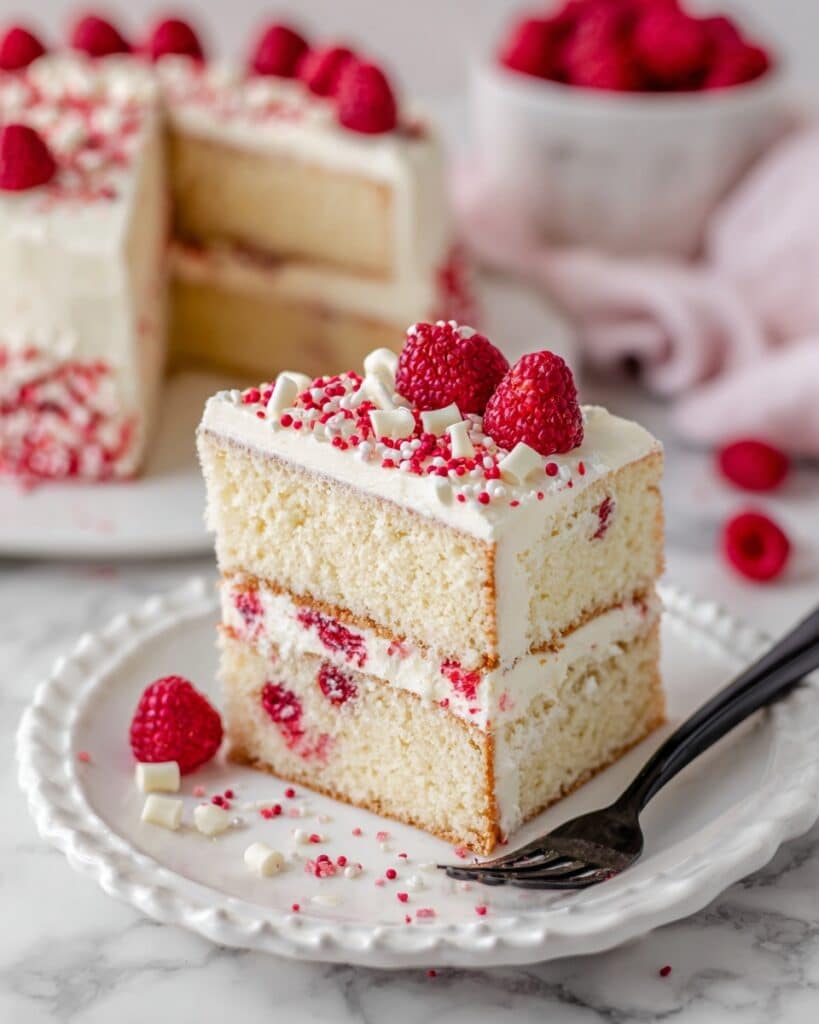 White Chocolate Raspberry Traybake Recipe