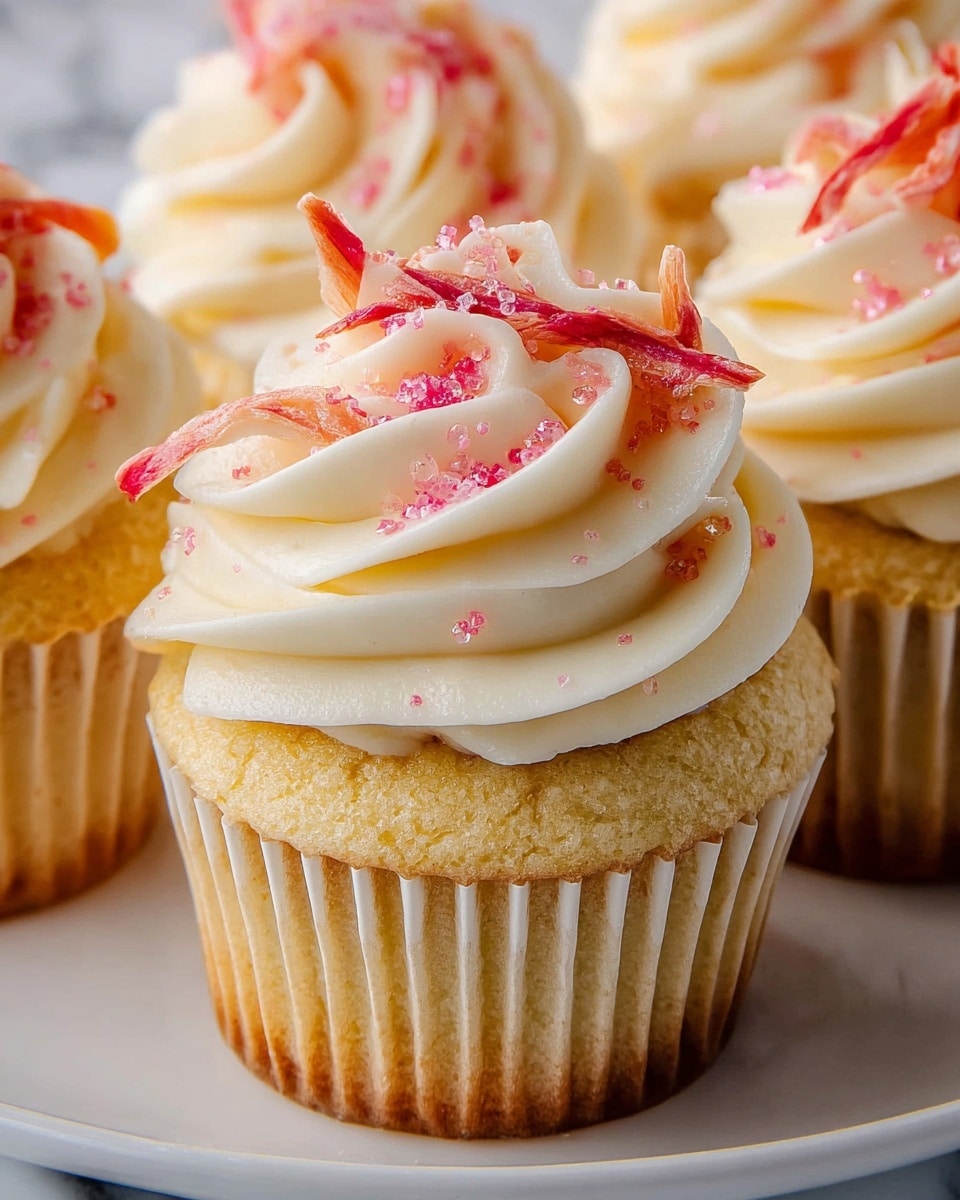 Rhubarb Honey Peach Cream Cheese Cupcakes Recipe 6 Rhubarb Honey Peach Cream Cheese Cupcakes Recipe - Recipe Image