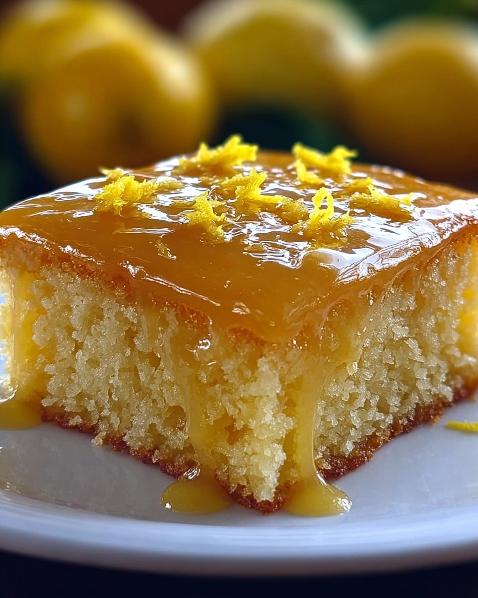 Lemon Condensed Milk Drizzle Cake Recipe - Recipe Image